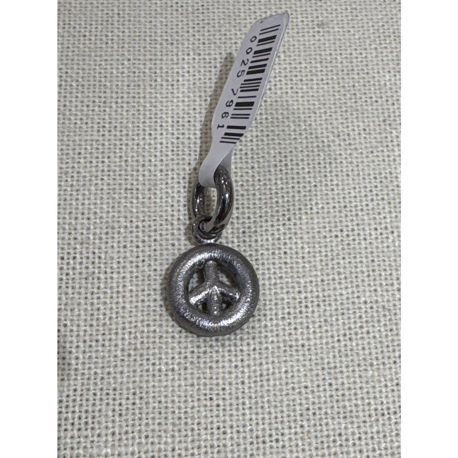 New Story Jewellery Women's Rhodium Plate Peace Dangle Charm In Silver